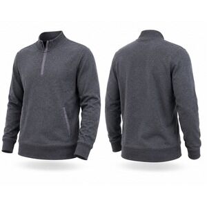 Mack Weldon Quarter Zip Men X-Large Minimalist  Tech Pullover Gray